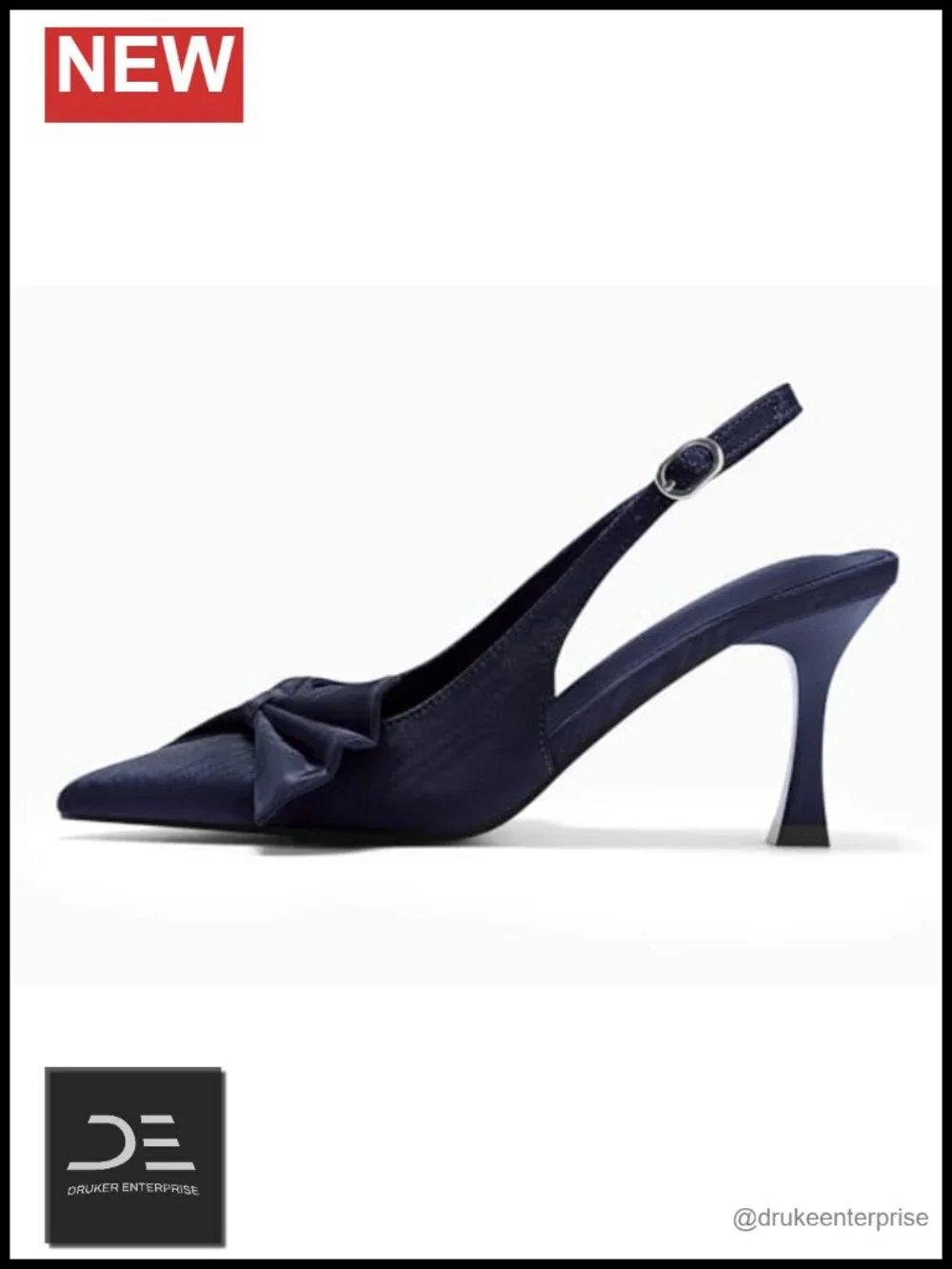 Coutgo Womens Slingback High Heels Bow Tie Closed Pointed Toe Pumps Wedding